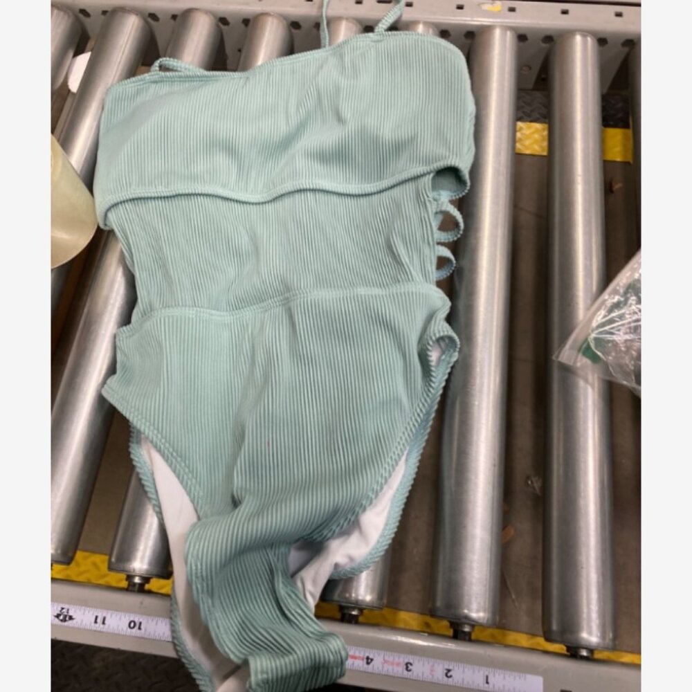 Blue Classic One Piece Swimsuit with Ruching